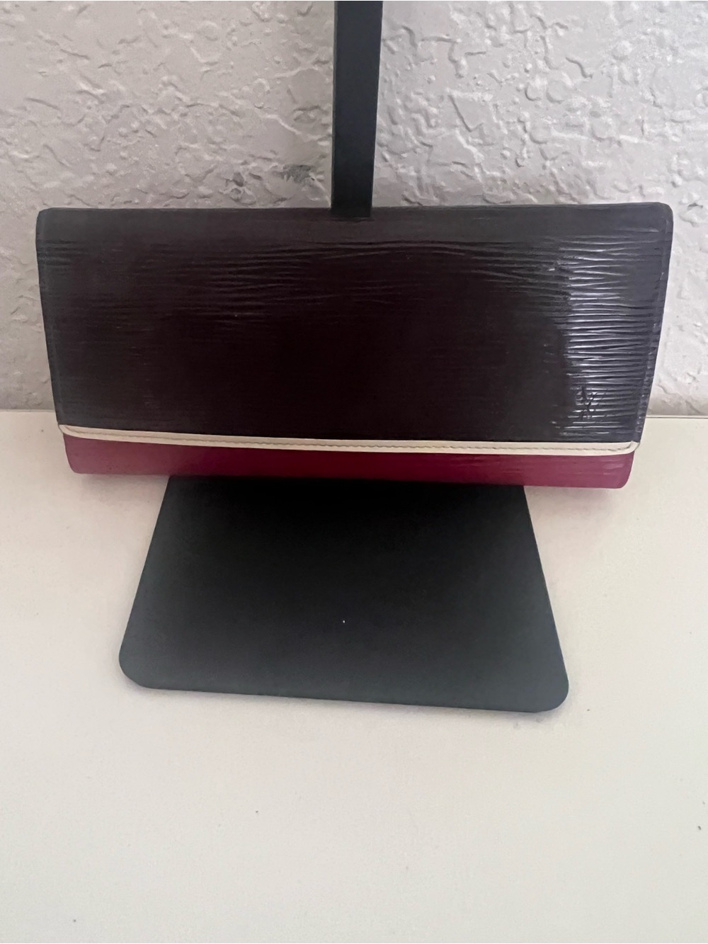 Louis Vuitton Two-Tone Wallet in Burgundy with Cream Trim